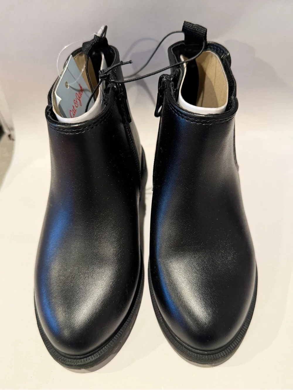 Kids Black Chelsea Ankle Boots with Side Zip